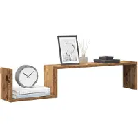 vidaXL Wandschappen 2 st 100x15x20 cm bewerkt hout oud houtkleurig