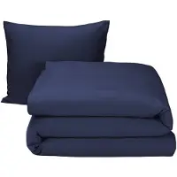 MOODIT Dekbedovertrek Freya Evening Blue Flanel-140 x 200 / 220 cm | 1-Persoons