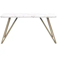 Beliani MOLDEN - Eettafel - Goud/ Wit - 80 x 150 cm - MDF