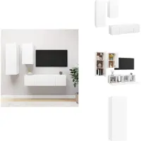 vidaXL Tv-kastenset - Tv-kastensets - Tv-kasten - Tv-meubelset - 4-delige Tv-meubelset bewerkt hout wit