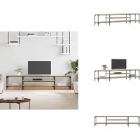 vidaXL Tv Meubel - Tv Meubels - Tv Wandmeubel - Tv Tafel - Tv-meubel 201x35x45 cm bewerkt hout en ijzer sonoma eikenkleur