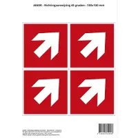 Stickerkoning Pictogram sticker A045R - Richtingaanwijzing 45 graden - 100x100mm - 4 stickers op 1 vel