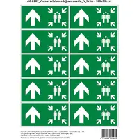 Stickerkoning Pictogram sticker A0-E007 Verzamelplaats bij evacuatie N links - 100x50mm 10 stickers op 1 vel