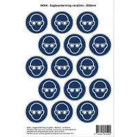 Stickerkoning Pictogram sticker M004 - Oogbescherming verplicht - 50 x 50mm - 15 stickers op 1 vel