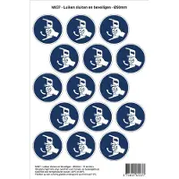 Stickerkoning Pictogram sticker M037 - Luiken sluiten en beveiligen - Ø50 mm - 15 stickers op 1 vel