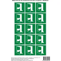 Stickerkoning Pictogram sticker E058 Trek aan de rechterkant om deur te openen - 50x50mm 15 stickers op 1 vel