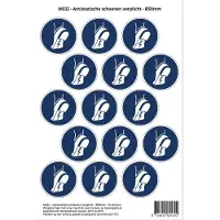 Stickerkoning Pictogram sticker M032 - Antistatische schoenen verplicht - Ø50 mm - 15 stickers op 1 vel