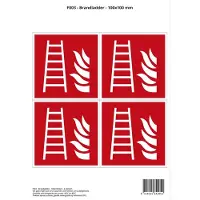 Stickerkoning Pictogram sticker F003 - Brandladder - 100x100mm - 4 stickers op 1 vel