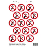 Stickerkoning Pictogram sticker P013 - Draagbare telefoon verboden - Ø 50mm - 15 stickers op 1 vel