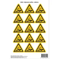 Stickerkoning Pictogram sticker W023 - Bijtende stoffen - Δ50mm - 15 stickers op 1 vel