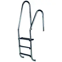 AstralPool Standard Aixi316 Pool Ladder 1 Step + 1 Double Safety Step Non Symmetrical Zilver