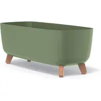 Prosperplast Gracia - Bloempot - met poten en inzet - groen - 58 x 24 x 23,5 cm