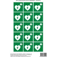 Stickerkoning Pictogram sticker E010 Automatische externe defibrillator - 50x50mm 15 stickers op 1 vel