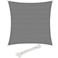 Kamyra Schaduwdoek Rechthoek - Zonnedoek - Zonnescherm Pergola - UV Beschermende HDPE Canvas - Donkergrijs 4x5m