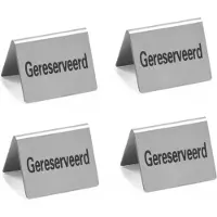 Hendi Tafelstandaard gereserveerd – set van 4 – roestvast staal – 50x35x x(H)40mm
