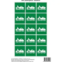 Stickerkoning Pictogram sticker E037 Reddingsboot - 50x50mm 15 stickers op 1 vel
