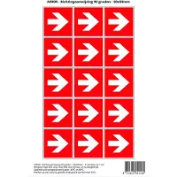 Stickerkoning Pictogram sticker A090R - Richtingaanwijzing 90 graden - 50x50mm - 15 stickers op 1 vel