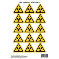 Stickerkoning Pictogram sticker W003 - Radioactieve stoffen - Δ50mm - 15 stickers op 1 vel