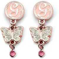 Wicked Oorbel - Glinda - Drop Butterfly - zilverkleurig | Maat Standard
