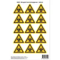 Stickerkoning Pictogram sticker W009 - Biologisch besmettingsgevaar - Δ50mm - 15 stickers op 1 vel
