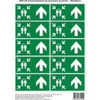 Stickerkoning Pictogram sticker E007-A0 Verzamelplaats bij evacuatie N rechts - 100x50mm 10 stickers op 1 vel