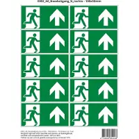 Stickerkoning Pictogram sticker E002 A0 Nooduitgang N rechts - 100x50mm 10 stickers op 1 vel