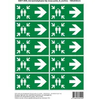 Stickerkoning Pictogram sticker E007-A90 Verzamelplaats bij evacuatie O rechts - 100x50mm 10 stickers op 1 vel
