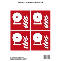 Stickerkoning Pictogram sticker F013 - Vaste brandblusfles - 100x100mm - 4 stickers op 1 vel