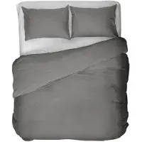 Kayori Dekbedovertrek Edo Antracite Satijn-260 x 200 / 220 cm | Extra Breed