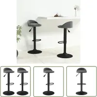 The Living Store Barkruk - Barstoel - Barkrukken 2 st fluweel donkergrijs - Eetkamerstoel - Stoel - Lounge Stoel