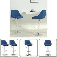 The Living Store Barkrukken - Barstoelen - Barkrukken 2 st fluweel blauw - Lounge Chairs - Design Meubels - Fluweel Meubels