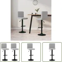 The Living Store Stoelen - Barkrukken - Barkrukken 2 st fluweel lichtgrijs - Eetkamerstoel - Lounge Stoel - Fluweel Meubels