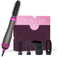 Fineza Föhnborstel Set - Föhn - Krulborstel - Zilver/Roze