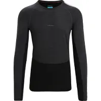 Icebreaker 125 ZoneKnit LS Crewe Heren Thermoshirt Jet Heather/Black S