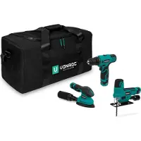 Vonroc Gereedschap set 12V | Incl. 3 machines, 3 accu’s en toolbag