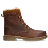 Manfield gevoerde leren veterboots cognac male | Maat: 45