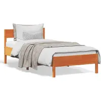vidaXL Bedframe zonder matras massief grenenhout wasbruin 90x190 cm