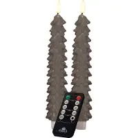 Anna's Collection LED Dinerkaars Rambu Kerstboom Taupe D 2,2 H 23 Cm