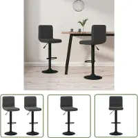 The Living Store Barkruk - Barstoel - Barkrukken 2 st fluweel zwart - Stoel - Lounge Stoel - Zitzak