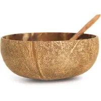 Furnilux Kokoskommen met eetlepel set van 2 handgemaakt geschenkdoos