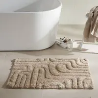 NOUS badmat taupe rechthoek (90x60 cm)