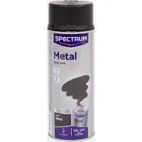 Spectrum Spuitverf Metaal Mat Zwart | Spuitlak | Spuitbus | Mat zwart |Sneldrogend | Binnen & Buiten| 400ml