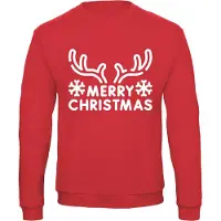 B&C Kersttrui - Merry Christmas - Rood - L -