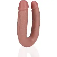Realrock U-vormige dubbele dildo 12.7 cm - Bruin