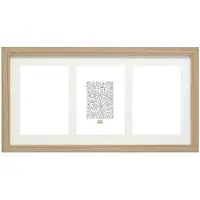 Deknudt Frames Multifotolijst hout naturel houtkleur met passe-partout voor 3 foto’s - 13 x 18 cm