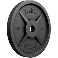 Gorilla Sports Olympische Halterschijf 20 kg gietijzer zwart 50/51 mm