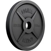 Gorilla Sports Olympische Halterschijf 15 kg Gietijzer Zwart 50/51 MM