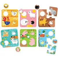 Banana Panda Puzzel zoek dezelfde boerderijdieren 2+