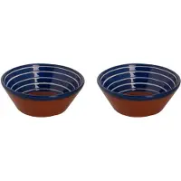 Colori del Sud Schaal Mezquita 18 cm 80 cl Blauw Wit Bruin Aardewerk 2 stuks