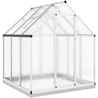 vidaXL Tuinkas met basisframe 169x169x202 cm aluminium zilverkleurig